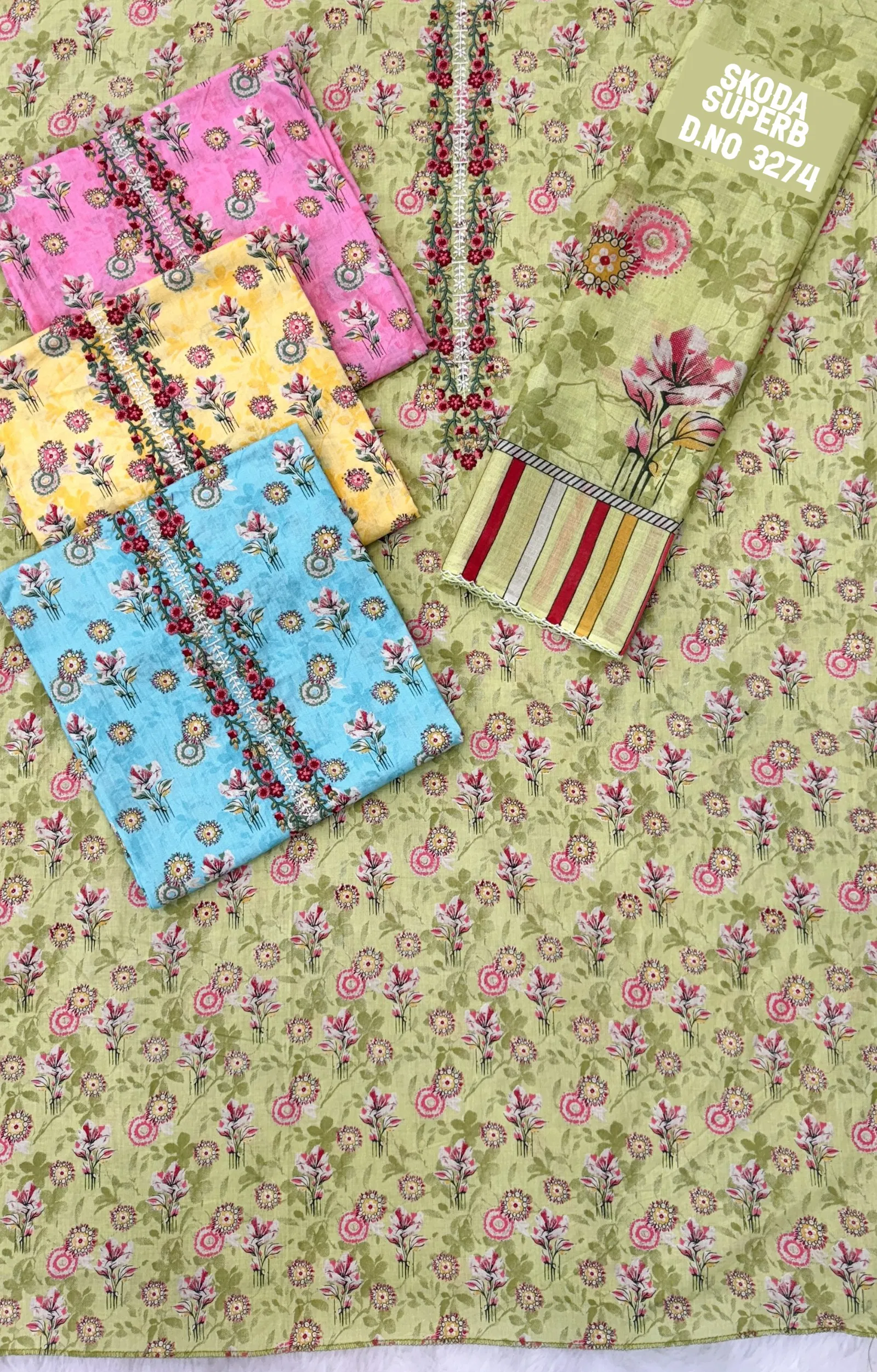 Skoda Superb 3274 By Bipson Cotton Printed Online Dress Material Wholesale